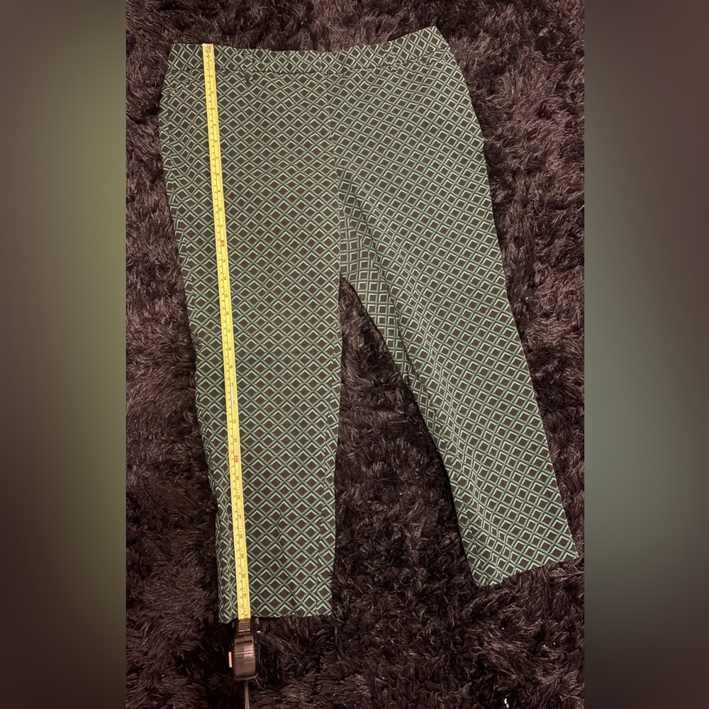 Worthington Black and Green Patterned Ankle Slim Pants - Picture 11 of 12